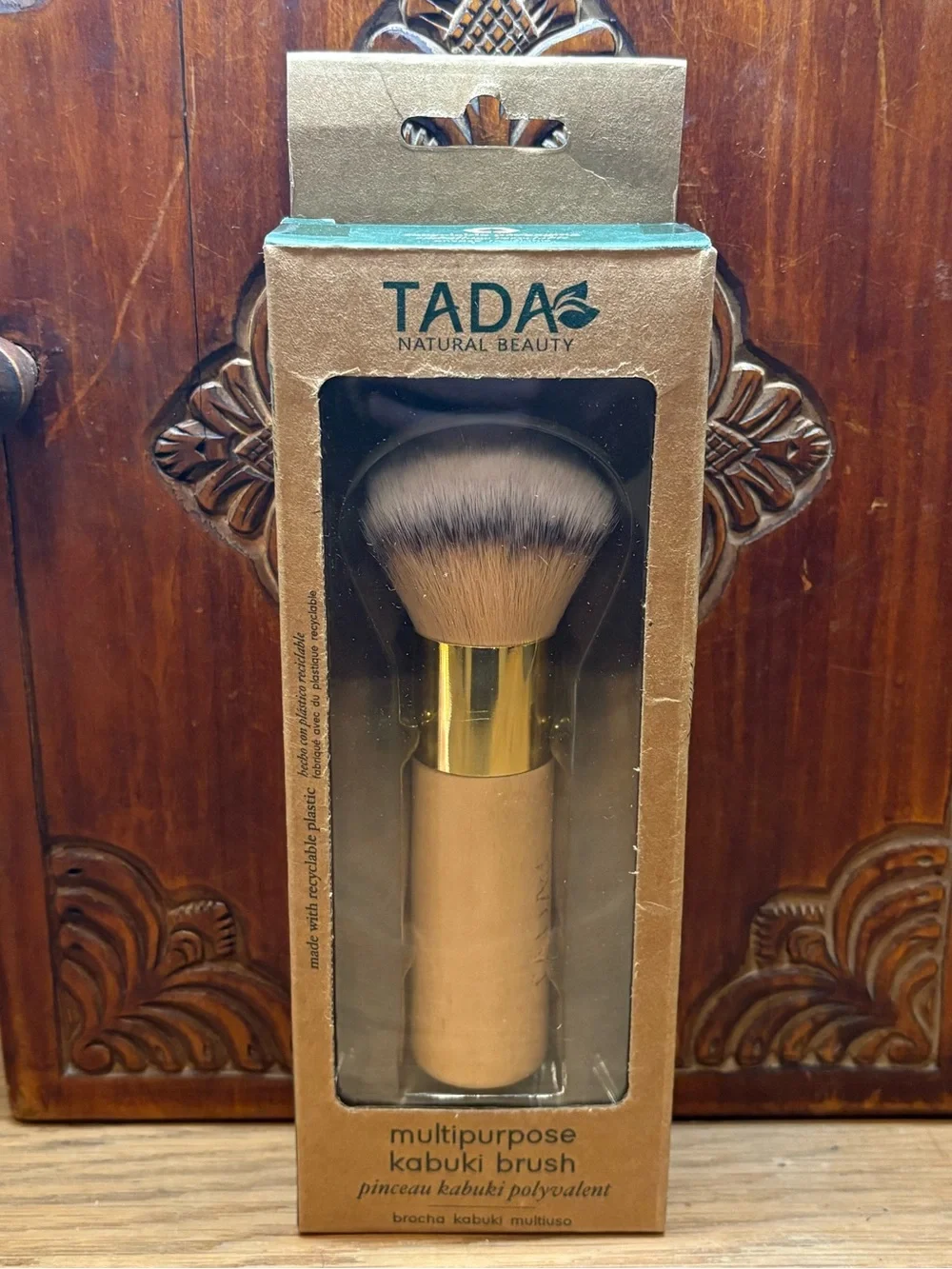 NEW TADA Natural Beauty Multipurpose Kabuki Makeup Brush Vegan Soft Bristles